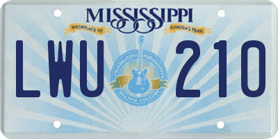 MS license plate LWU210