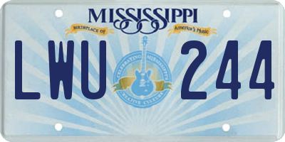 MS license plate LWU244