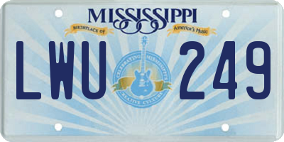 MS license plate LWU249