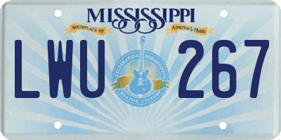 MS license plate LWU267