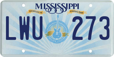 MS license plate LWU273