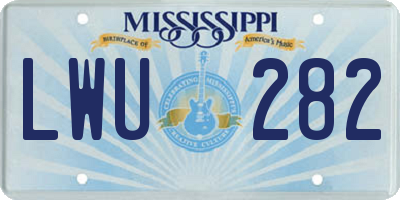 MS license plate LWU282