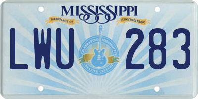 MS license plate LWU283