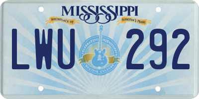 MS license plate LWU292