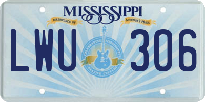 MS license plate LWU306