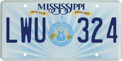 MS license plate LWU324