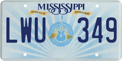 MS license plate LWU349