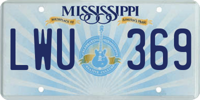 MS license plate LWU369