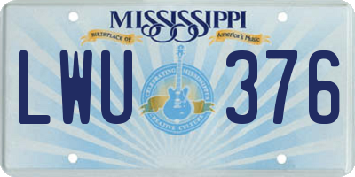 MS license plate LWU376