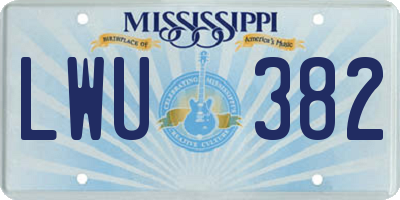 MS license plate LWU382