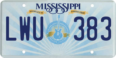 MS license plate LWU383