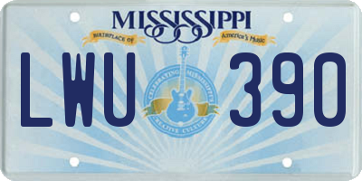 MS license plate LWU390