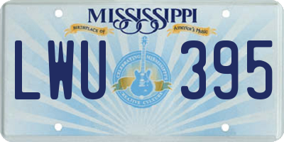 MS license plate LWU395