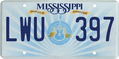 MS license plate LWU397