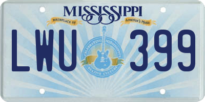 MS license plate LWU399
