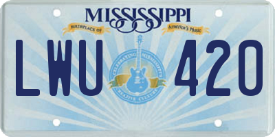 MS license plate LWU420