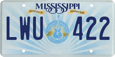 MS license plate LWU422