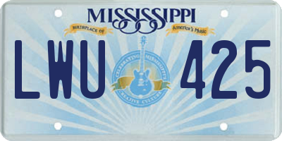 MS license plate LWU425