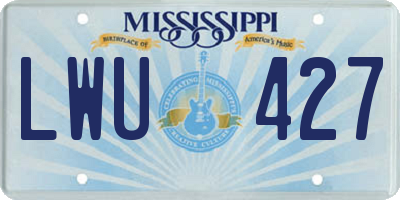 MS license plate LWU427