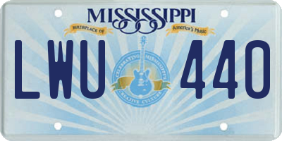 MS license plate LWU440