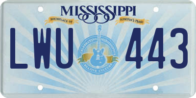 MS license plate LWU443