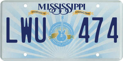 MS license plate LWU474