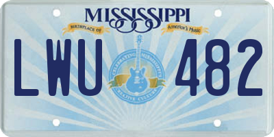 MS license plate LWU482