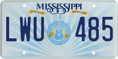MS license plate LWU485