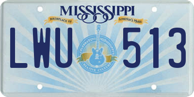 MS license plate LWU513