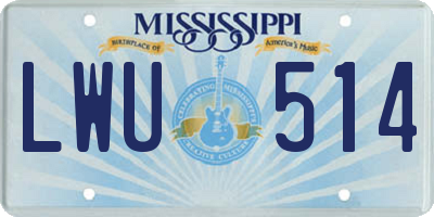 MS license plate LWU514