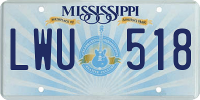 MS license plate LWU518