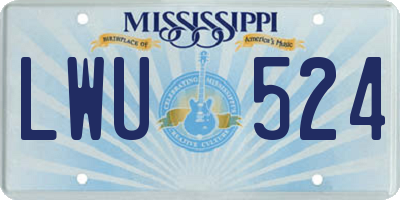MS license plate LWU524