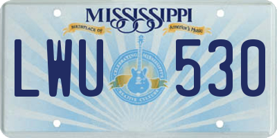 MS license plate LWU530