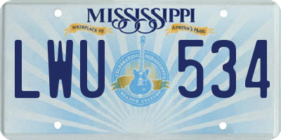 MS license plate LWU534