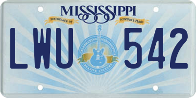 MS license plate LWU542