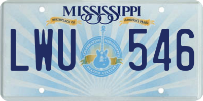 MS license plate LWU546