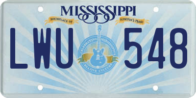 MS license plate LWU548
