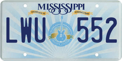MS license plate LWU552