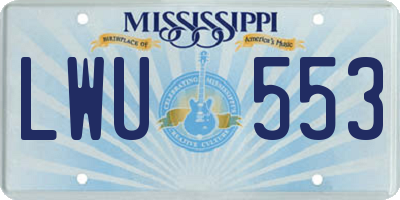 MS license plate LWU553