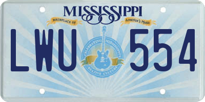 MS license plate LWU554