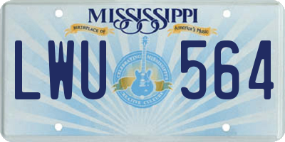 MS license plate LWU564