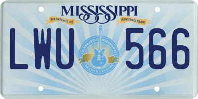 MS license plate LWU566