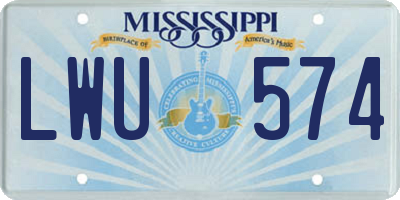 MS license plate LWU574