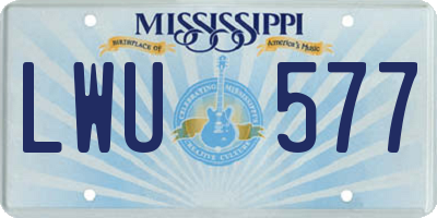 MS license plate LWU577