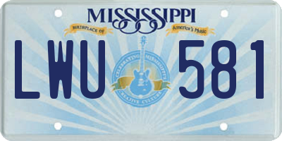 MS license plate LWU581