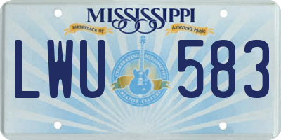 MS license plate LWU583