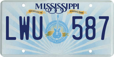 MS license plate LWU587