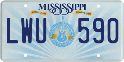 MS license plate LWU590
