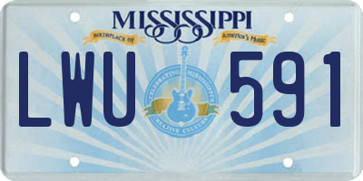 MS license plate LWU591
