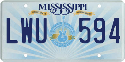MS license plate LWU594
